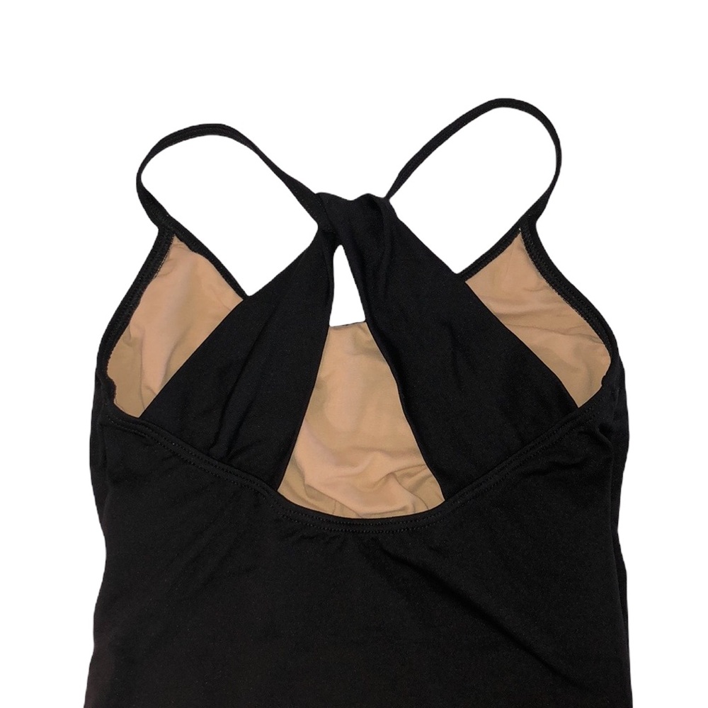 Criss Cross Back Black Leotard M/L